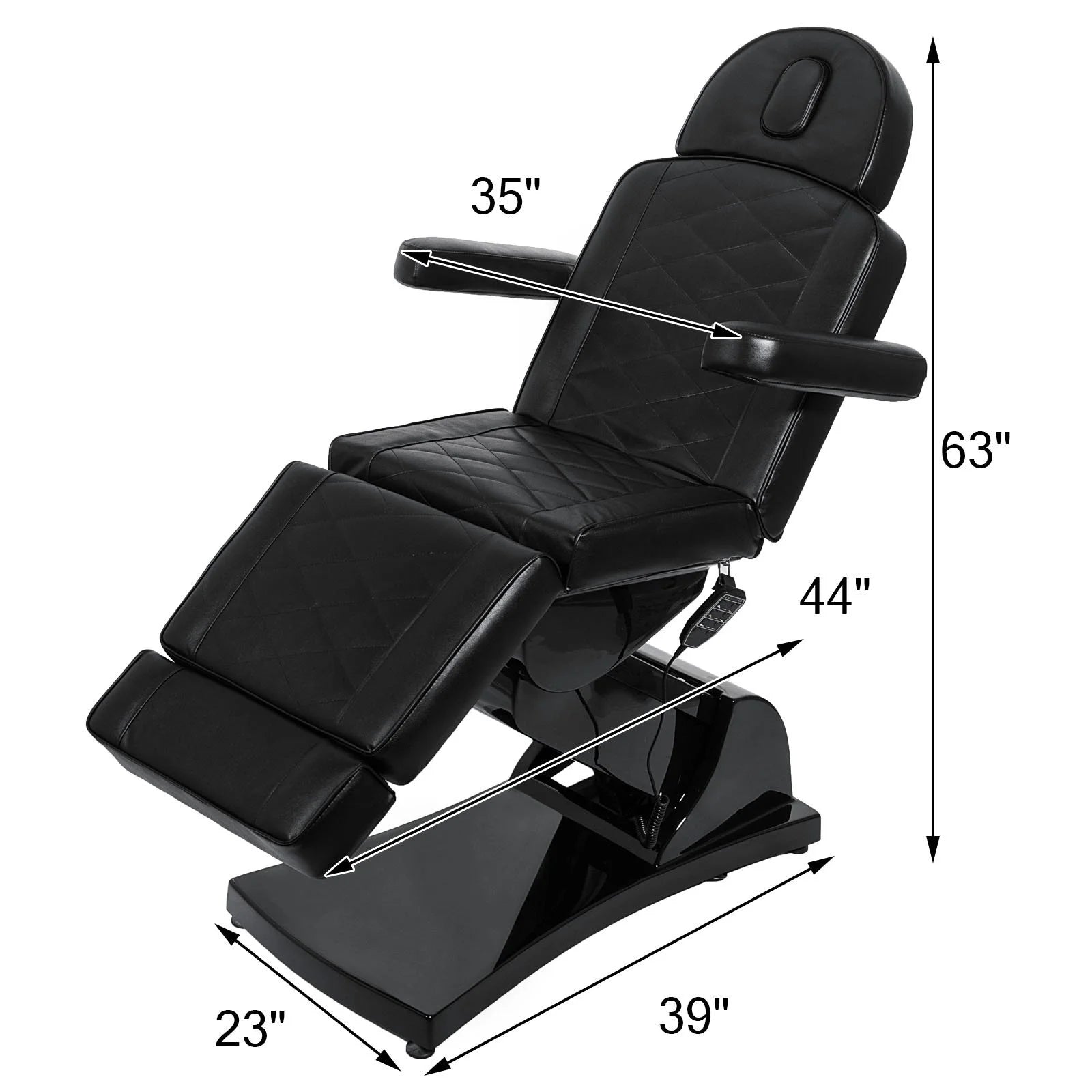 VEVOR 4 Motors Electric Facial Chair Full Electrical Massage Table Dental Bed Aesthetic Adjustable Reclining Chair for Podiatry Tattoo Spa Salon All Purpose Bed Chair (Black)
