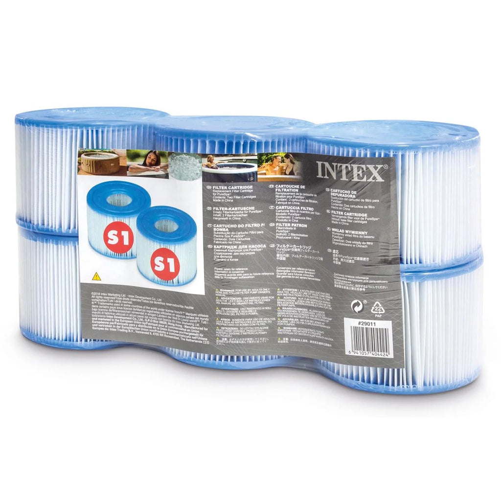 Intex PureSpa Plus Portable Inflatable Hot Tub Jet w/ 6 Filter Cartridges