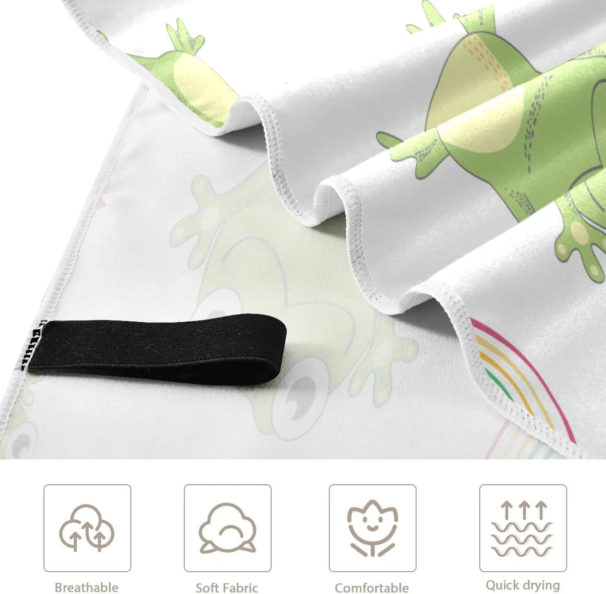 Bestwell Cartoon Frogs Beach Towel Oversized Towel Blanket, Thin Lightweight Microfiber Sand Free Quick Dry Towel, 31”X71” Multipurpose Pool Bath Yoga Swim Shower Towel