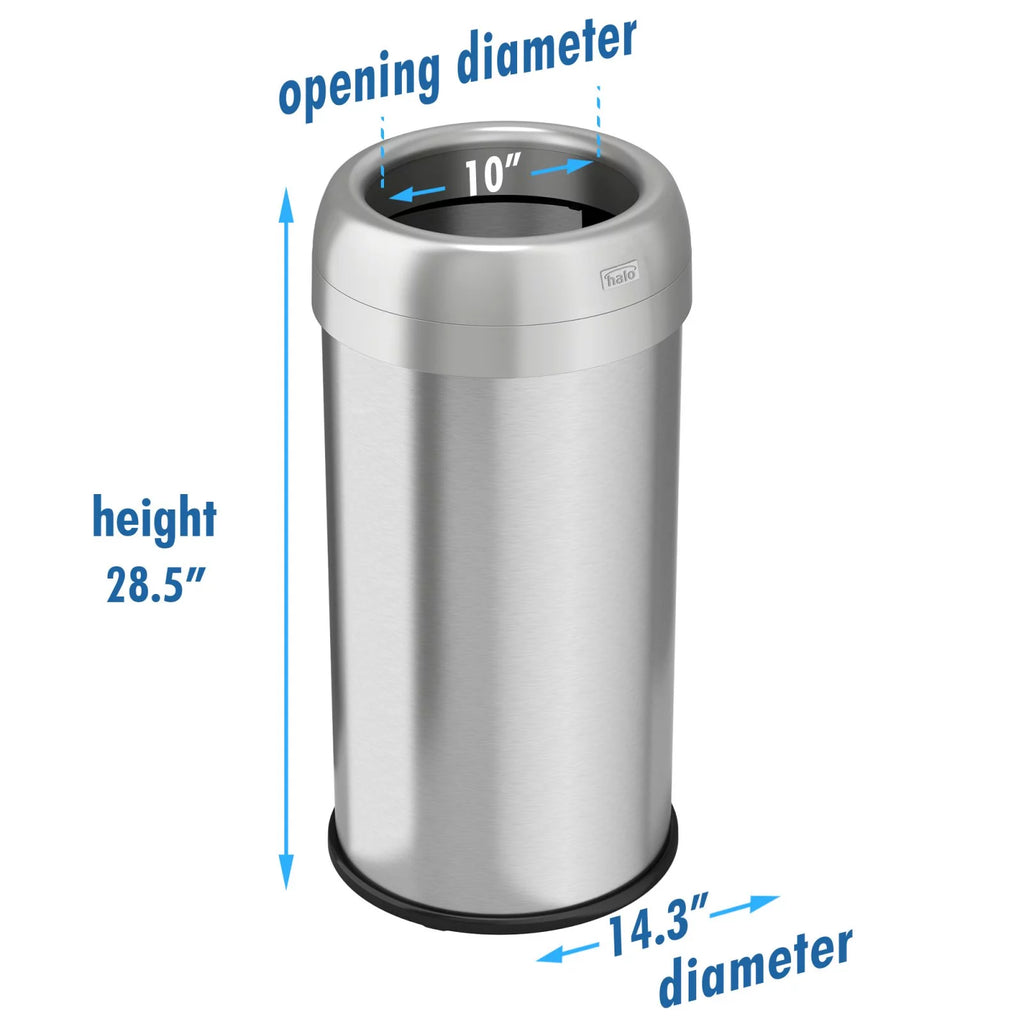 halo Dual Deodorizer Rust-resistant Alloy 16 Gallon Trash Can