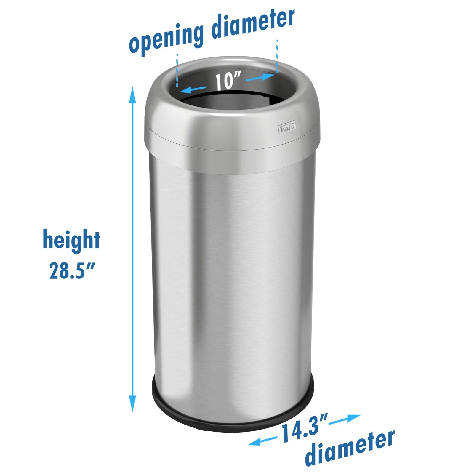 halo Dual Deodorizer Rust-resistant Alloy 16 Gallon Trash Can
