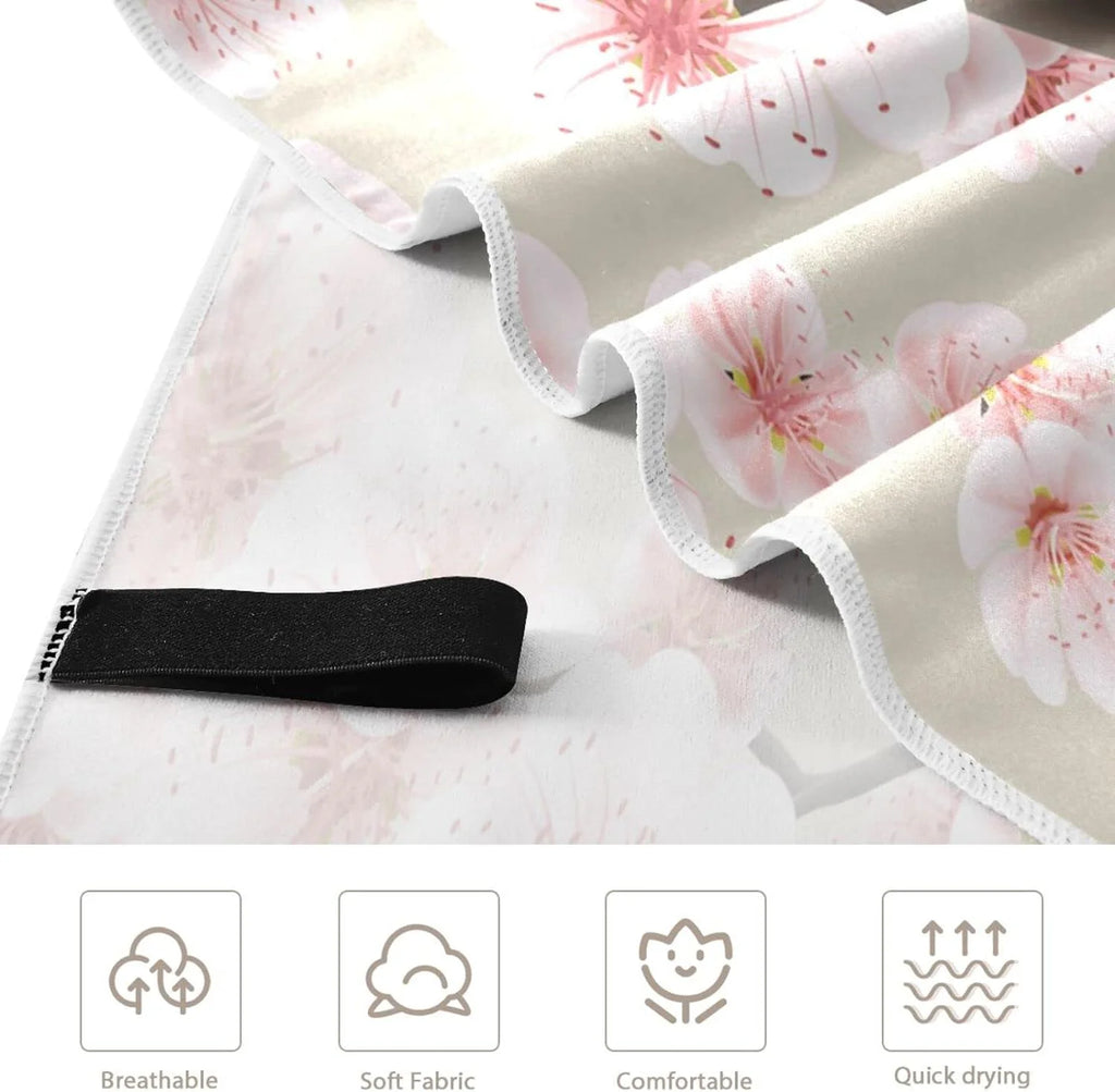 Bestwell Japanese Flowering Cherry Beach Towel - Lightweight Compact Oversized Travel Towels - Super Absorbent Quick Dry Towel for Swimming Camping Holiday（9）