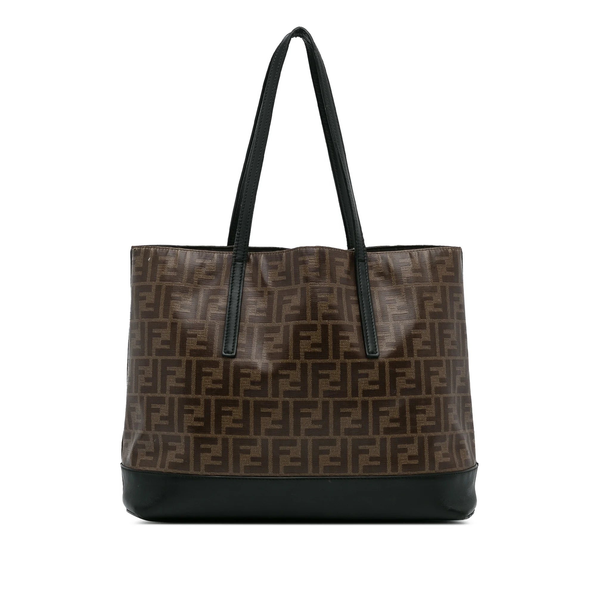 Used Authenticated Fendi Zucca Tote Bag Coated Canvas Fabric Brown Unisex (Good)