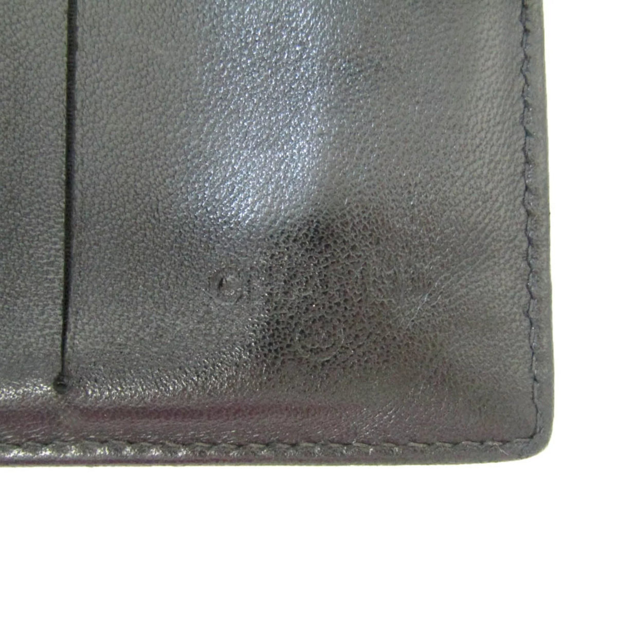 Used Chanel Chocolate Bar For Her Leather Middle Wallet (bi-fold) Black (Good)