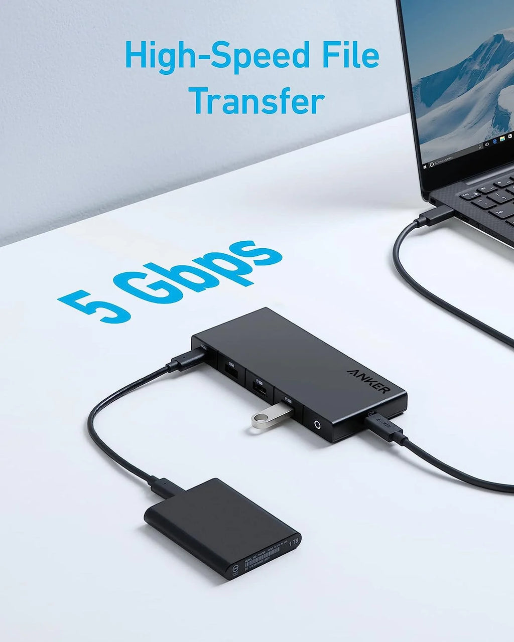 Anker 364 USB C Hub (10-in-1, Dual 4K HDMI) with Max 100W Power Delivery, Dual 4K HDMI Ports, 4 USB-A and USB-C Data Ports, Ethernet and SD Card Slot for Dell Laptop, ThinkPad, and More