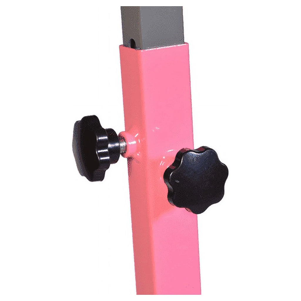 5-Star TD Pink Gymnastic Kip Bar, Adjustable 3-5FT, Kids Junior Training, Heavy-Duty, Curved Legs, Home Gym Equipment
