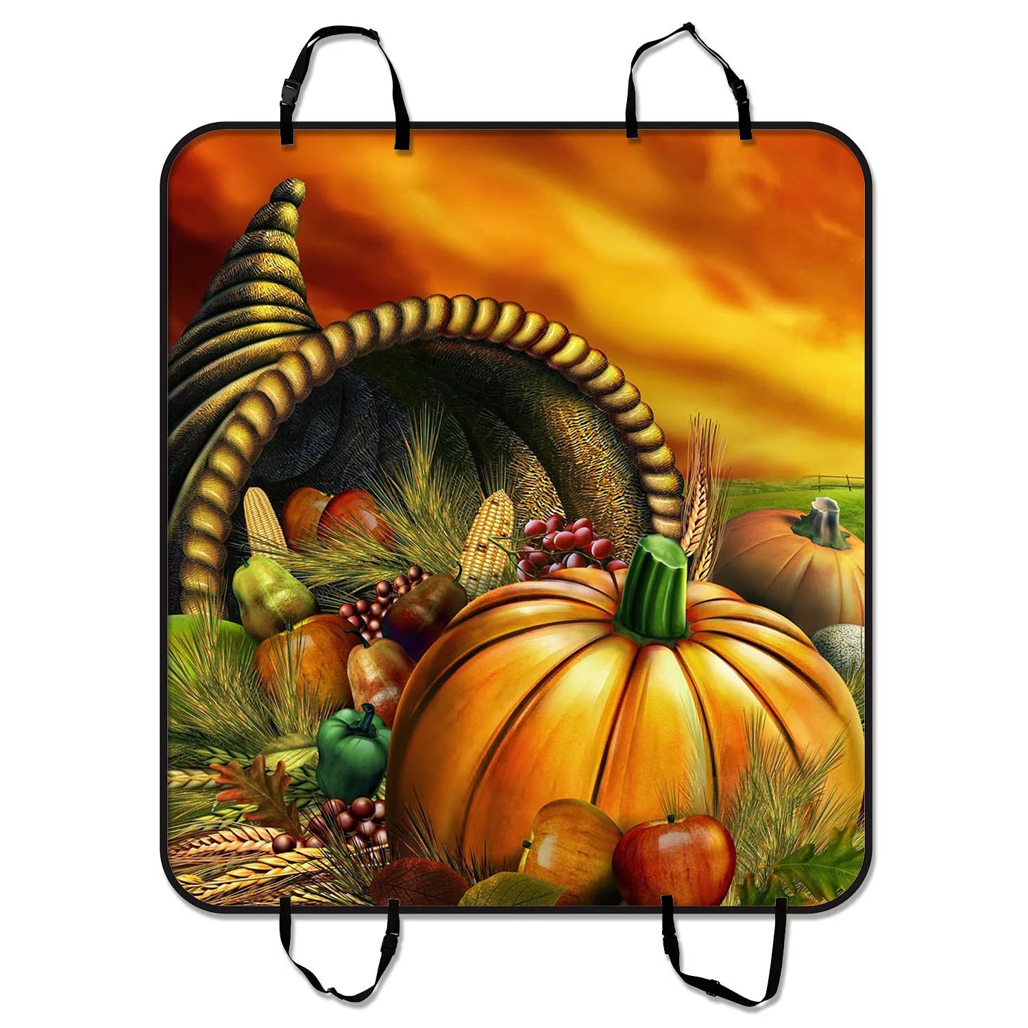 GCKG Thanksgiving Pet Car Seat Cover,Happy Thanksgiving Day,Harvest,pumpkin Pet Car Seat Cover Dog Car Seat Mat Hammock Cargo Mat Trunk Mat For Cars Trucks and SUV 54x60 inches