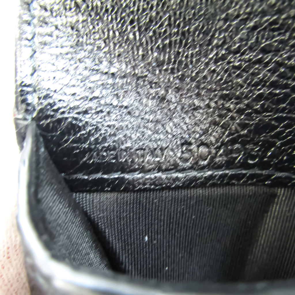 Used Balenciaga 504934 Unisex Leather Wallet (bi-fold) Black (Good)