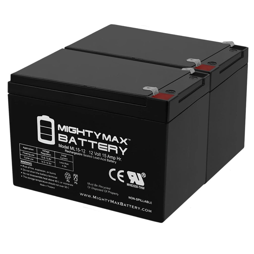 12V 15AH F2 Replacement Battery for Freedom 946 Scooter - 2 Pack