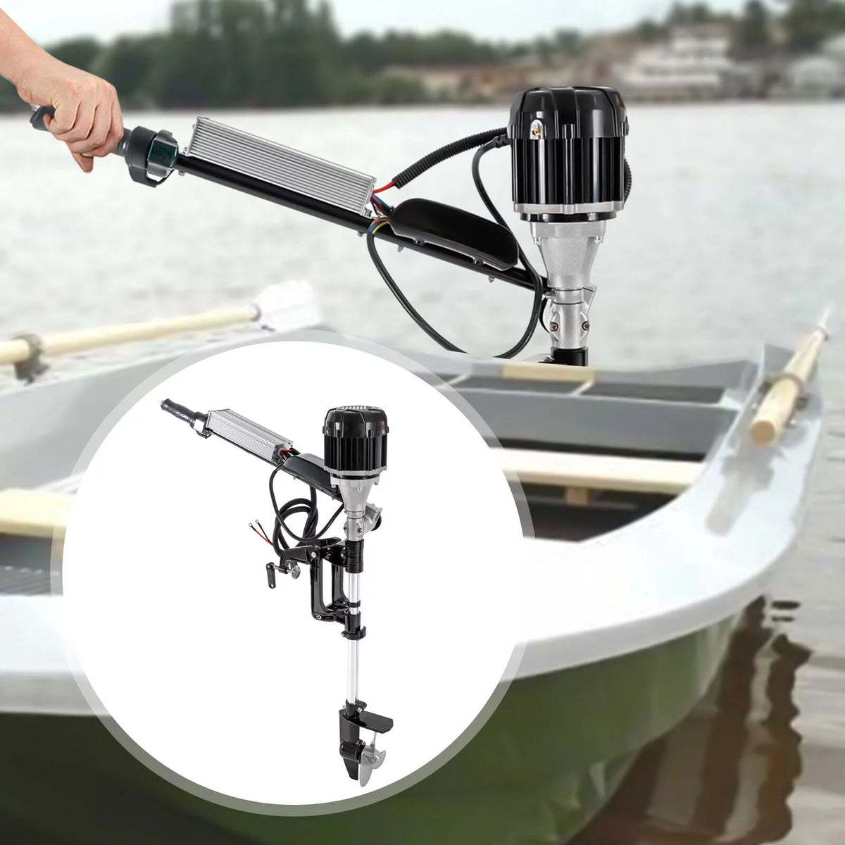DENSET 48V Electric Outboard Motor Fishing Boat Engine 4800rpm Trolling Motor 1000W