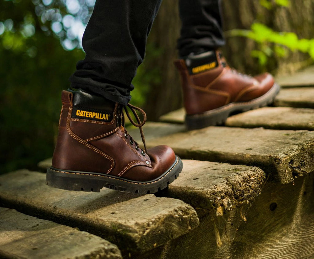Caterpillar Second Shift Metal Toe Work Boot Men Dark Brown