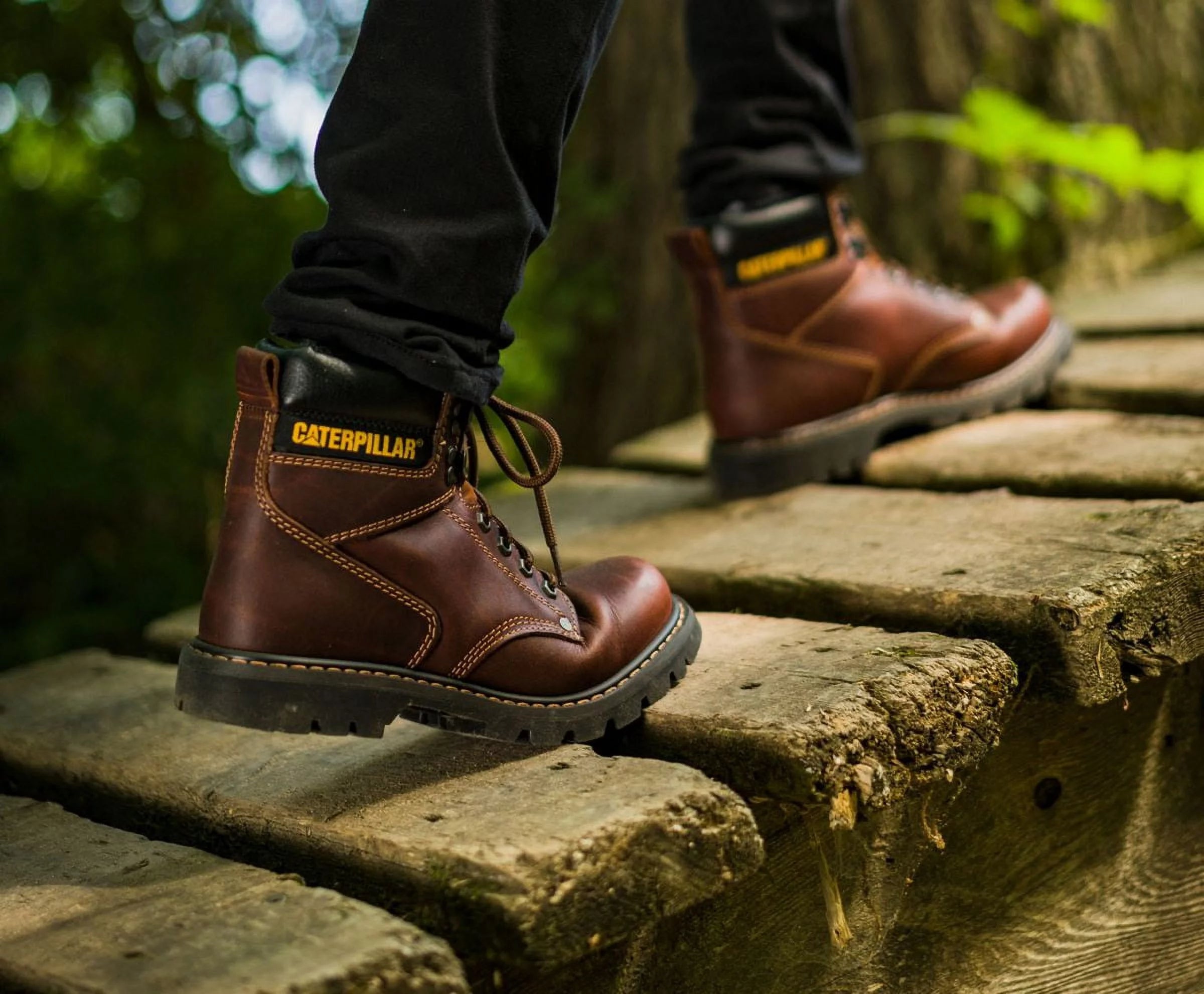 Caterpillar Second Shift Metal Toe Work Boot Men Dark Brown