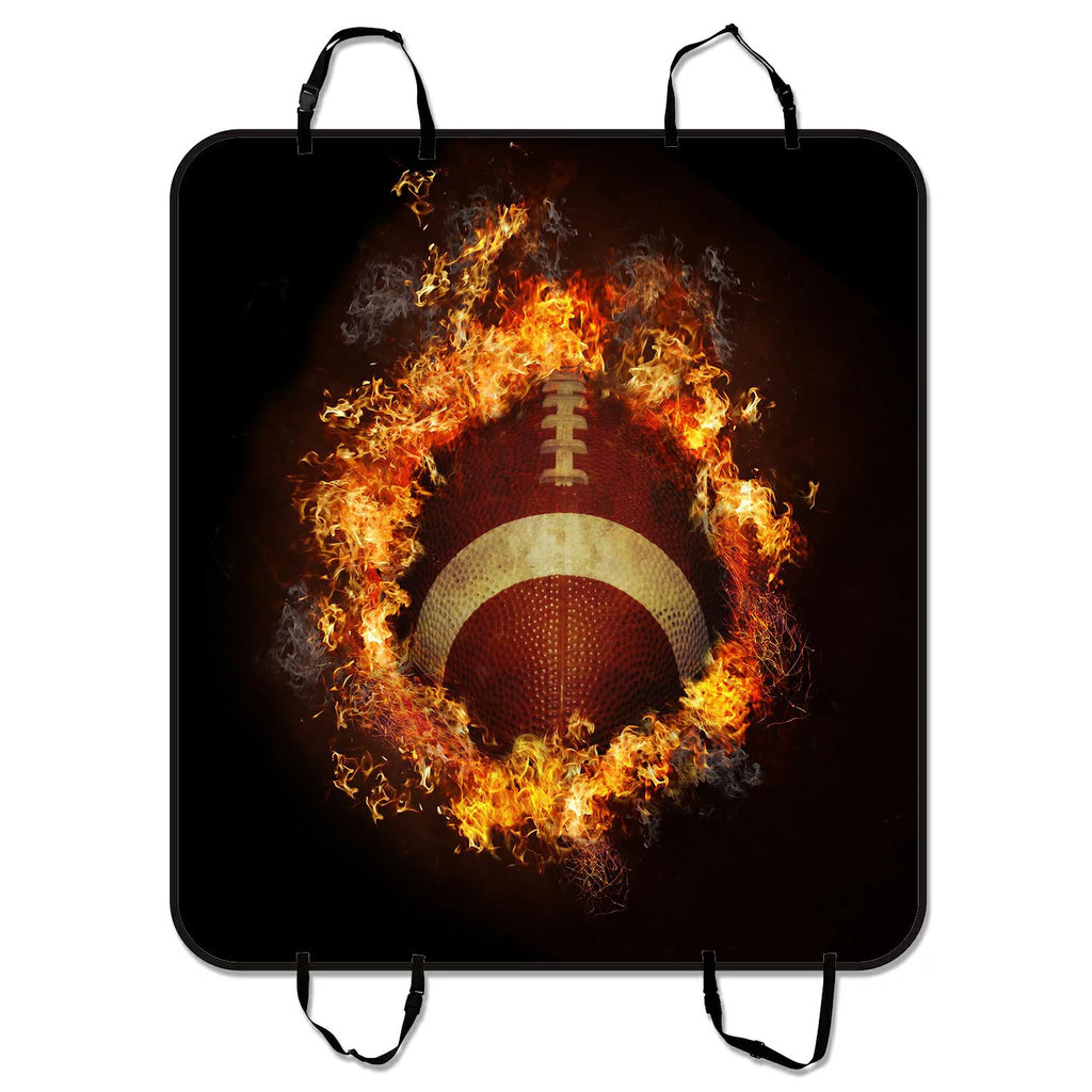 GCKG Spirit of Flaming American Football Pet Car Seat Cover Dog Car Seat Mat Hammock Cargo Mat Trunk Mat For Cars Trucks and SUV 54x60 inches
