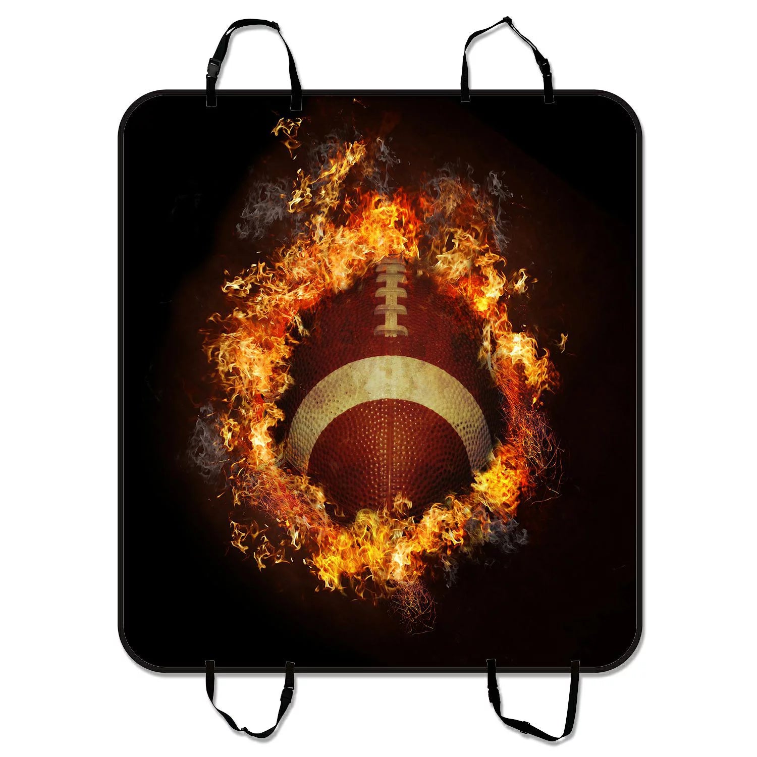 GCKG Spirit of Flaming American Football Pet Car Seat Cover Dog Car Seat Mat Hammock Cargo Mat Trunk Mat For Cars Trucks and SUV 54x60 inches