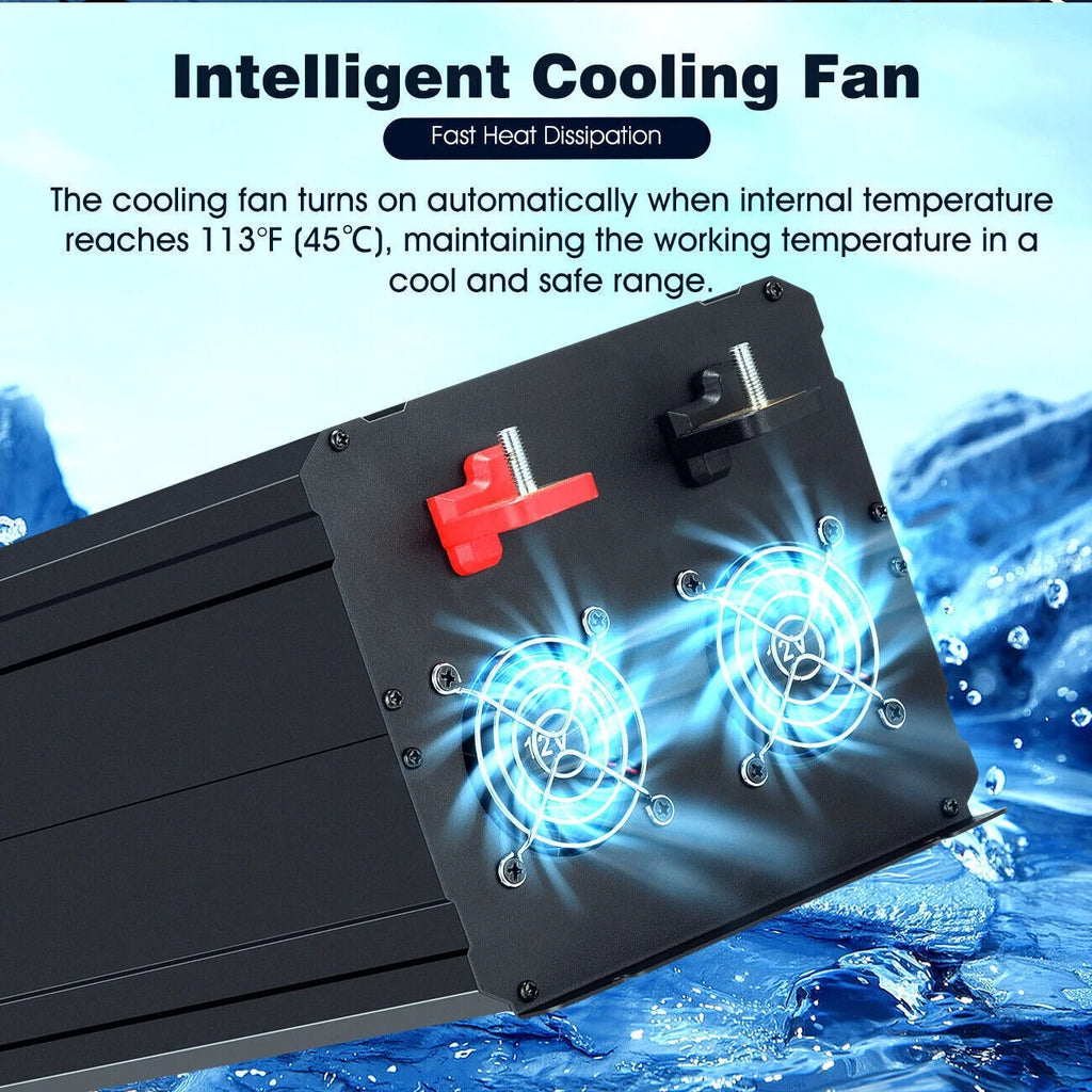 7000W Pure Sine Wave Car Power Inverter DC 12V To AC 120V LCD Car RV Solar Converter