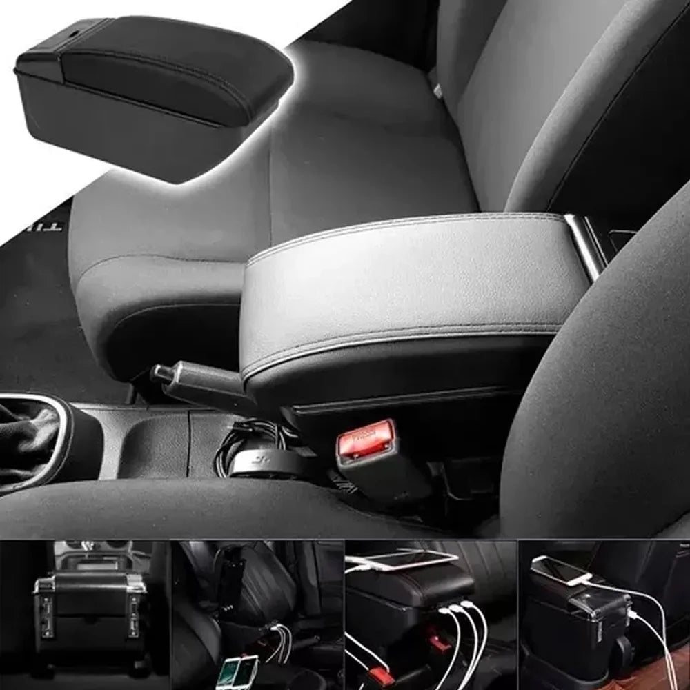 Nebublu Car accessories: armrest box,Box Leather Rest Universal 7 USB Cushion Universal 7 Rest Cushion Universal Car 7 USB Cup Armrest Box Leather Rest Cushion