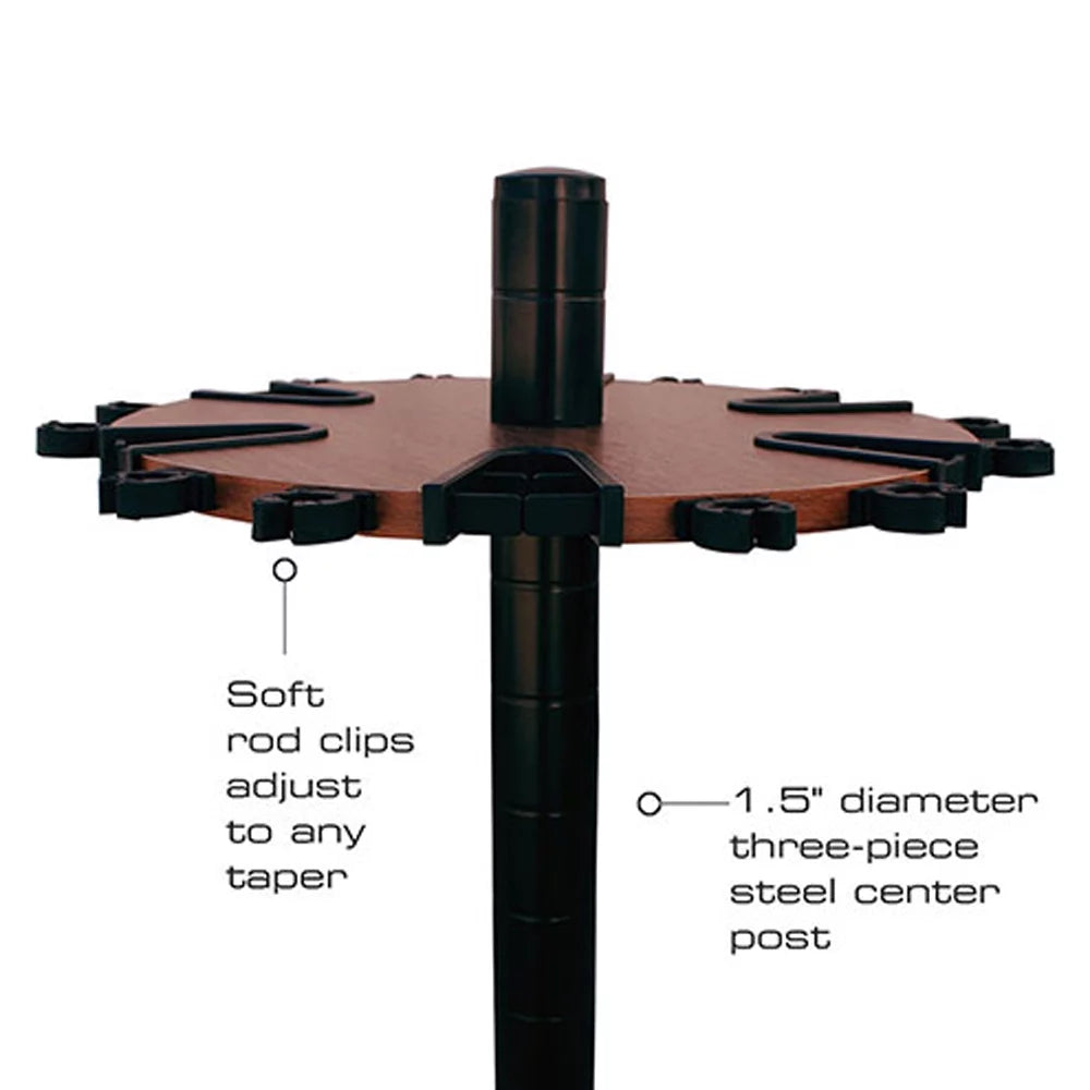 Rush Creek Creations 38-4056 Walnut 24 Fishing Rod Rack with Extension Post