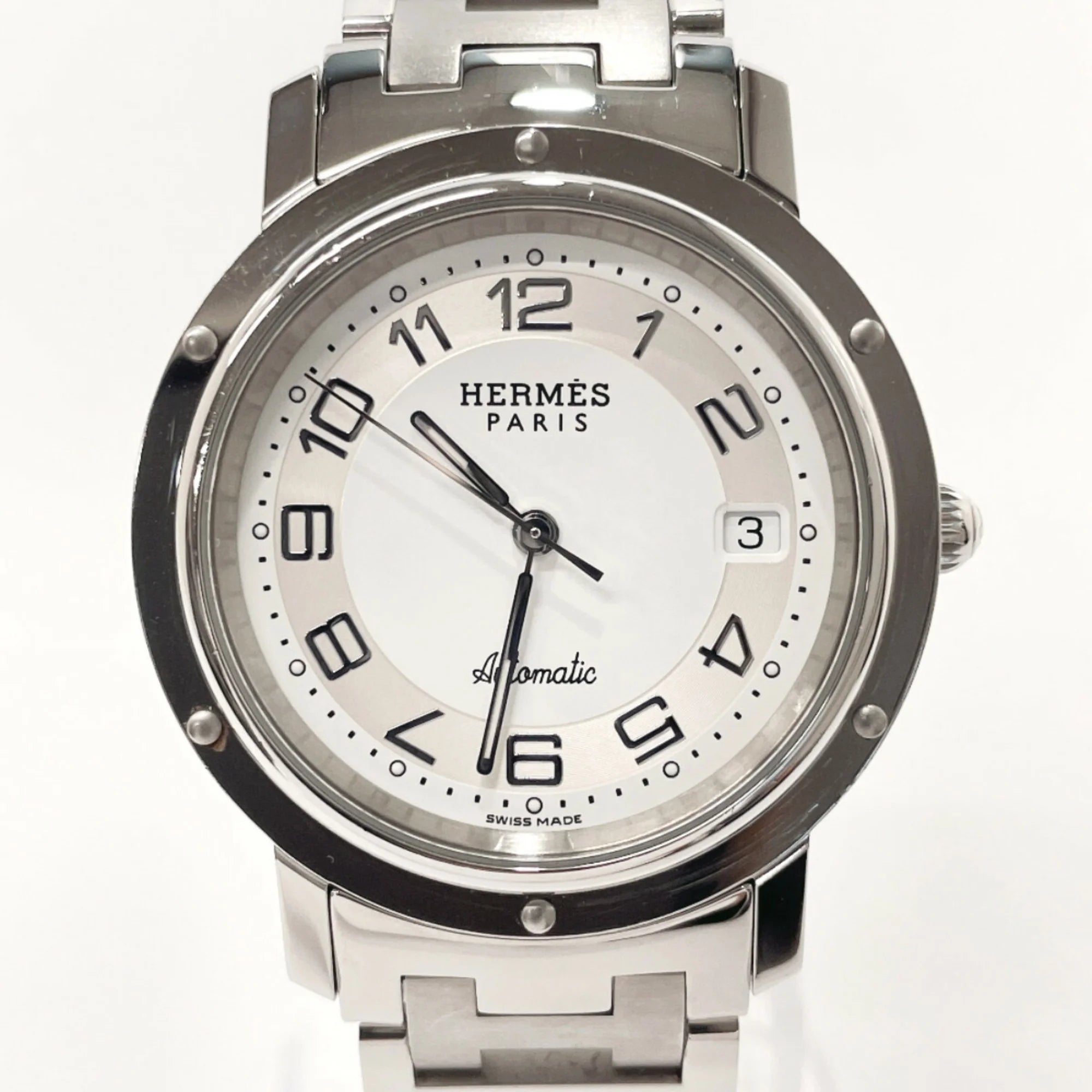Secondhand Hermes Clipper Watch Rust-resistant Alloy HERMES CL1.810 Men's Silver (Good)