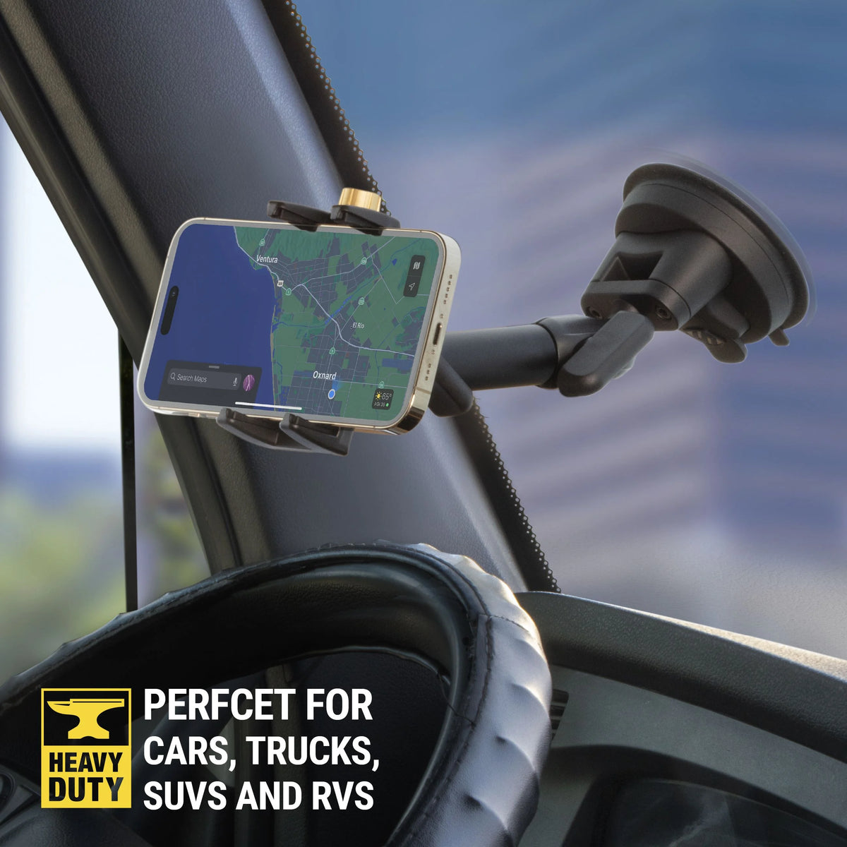Scosche BMG1WDLHD-VA1 HDGrip XL Heavy Duty Suction Cup Window/Dash Phone Mount Black