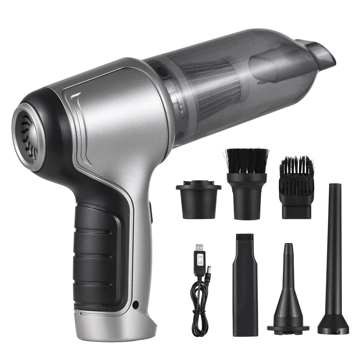 Tomfoto Handheld Car  Handheld Cordless Cleaner Portable  Air Duster & Hand Pump With 19000Pa Strong Suction USB  for Pet Hair Dust Gravel Cleaning Home Office