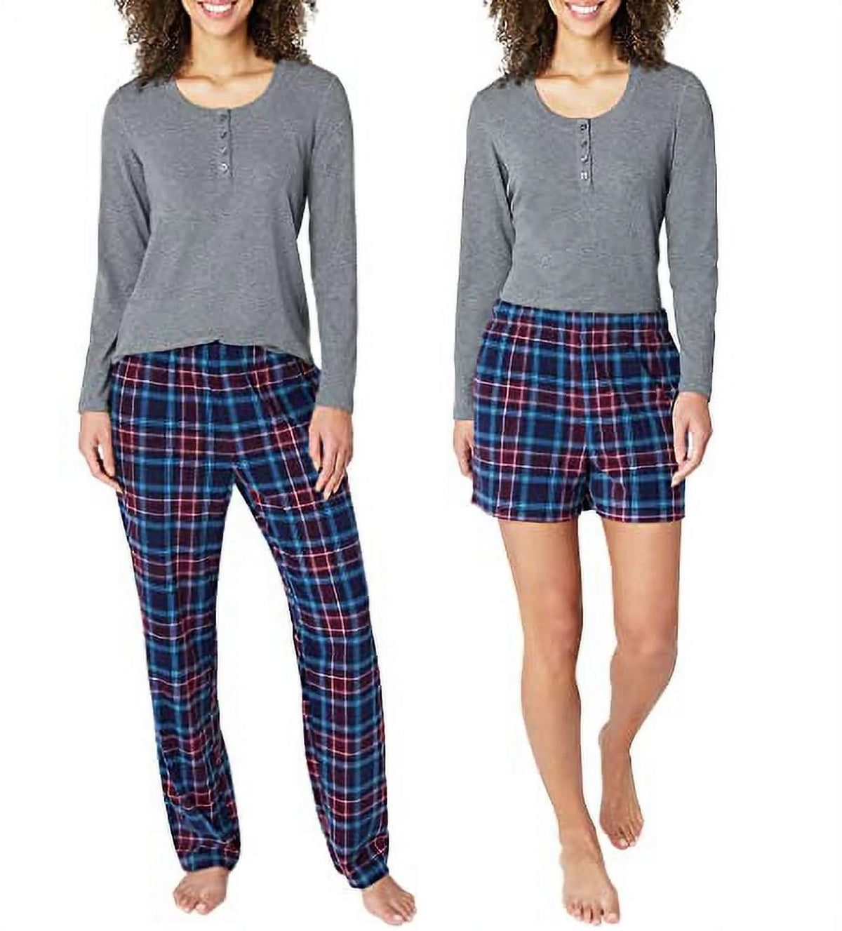 Eddie Bauer For Her 3-Piece Waffle Knit Pajama Set (Gray, Large)
