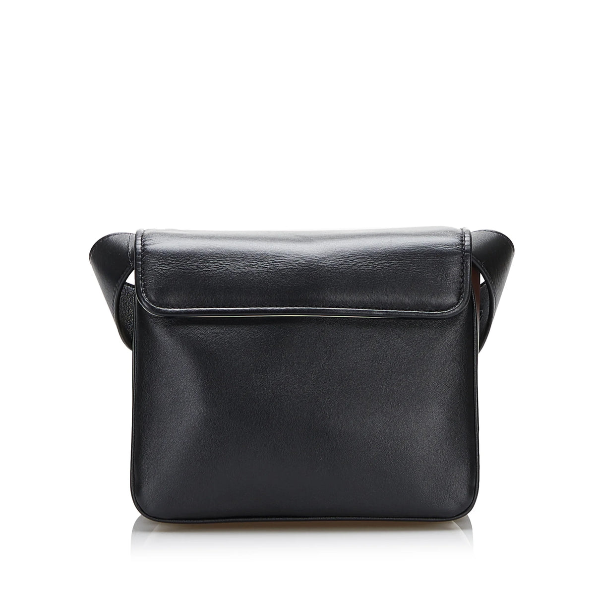 Used Authenticated Fendi Small ID Crossbody Bag Calf Leather Black Unisex (Good)