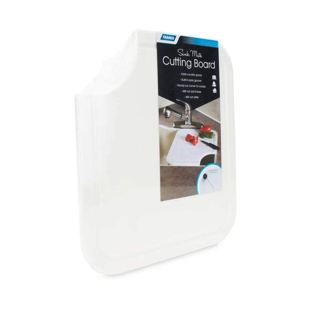 Camco 43857 - Polyethylene White Figured Cutting Board