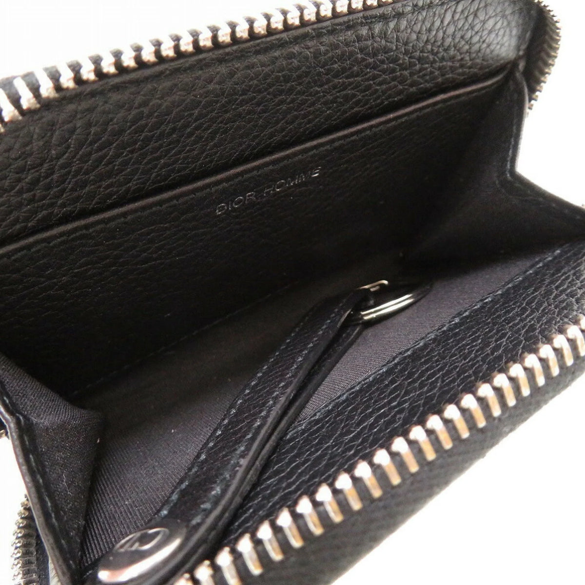 Previously Owned Dior Homme Leather Black Men's Round Coin Case (Good)