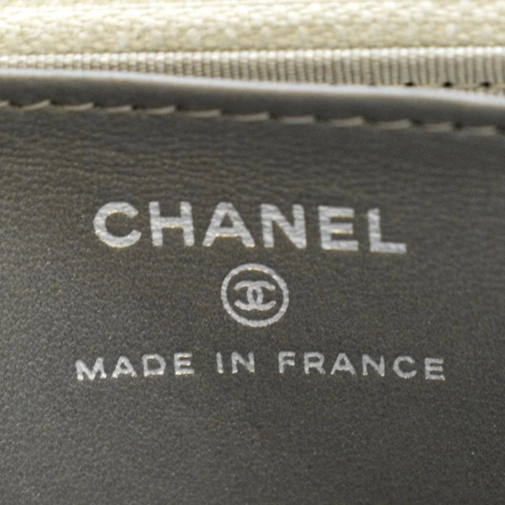 Previously Owned CHANEL Classic 2.55 Reissue Space Charm Quilted Canvas WOC Crossbody Bag Light Grey