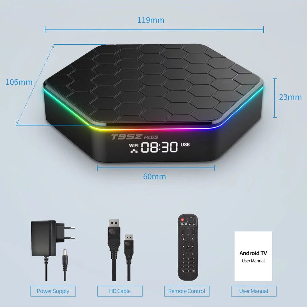 JahyShow T95Z Plus Quad Core 4+128G TV Box - 6K HD Stream Player, Smart Android 12.0