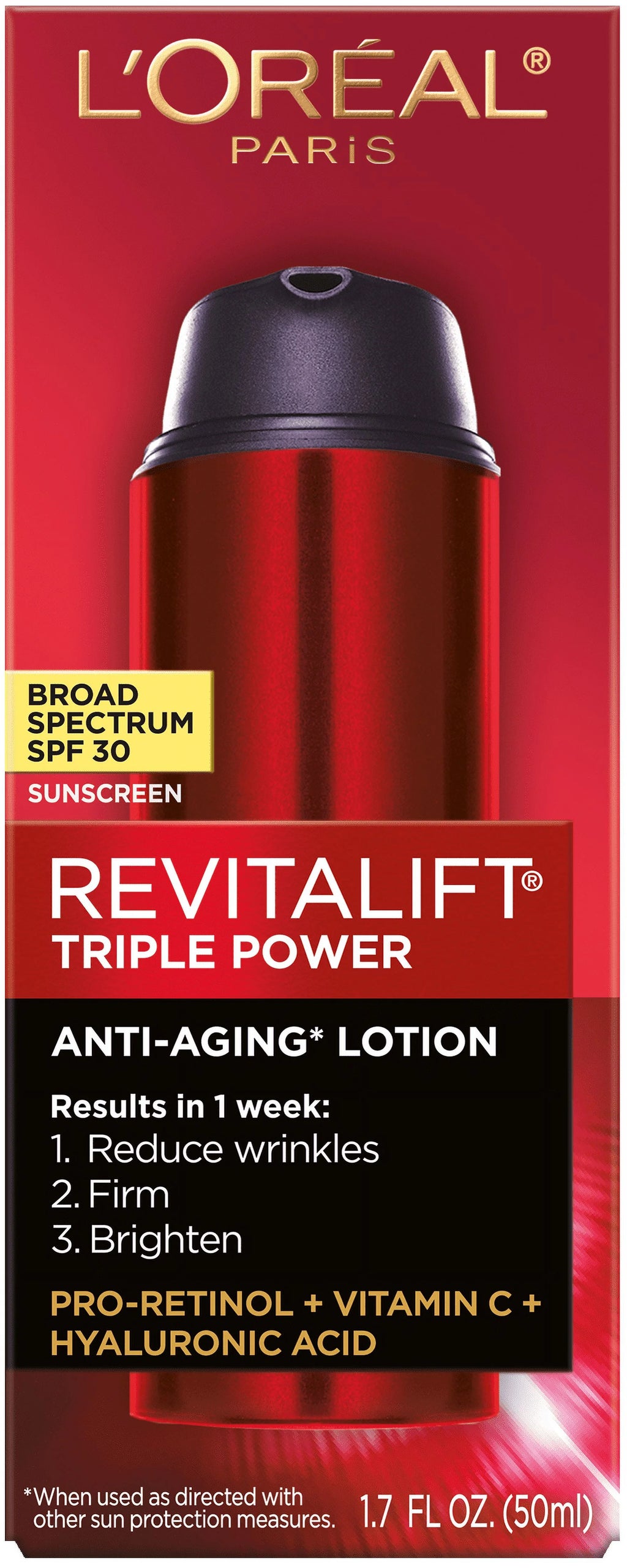 L'OrÃ©al Paris Revitalift Skincare Triple Power Broad Moisturizer, SPF 30, 1.7 oz