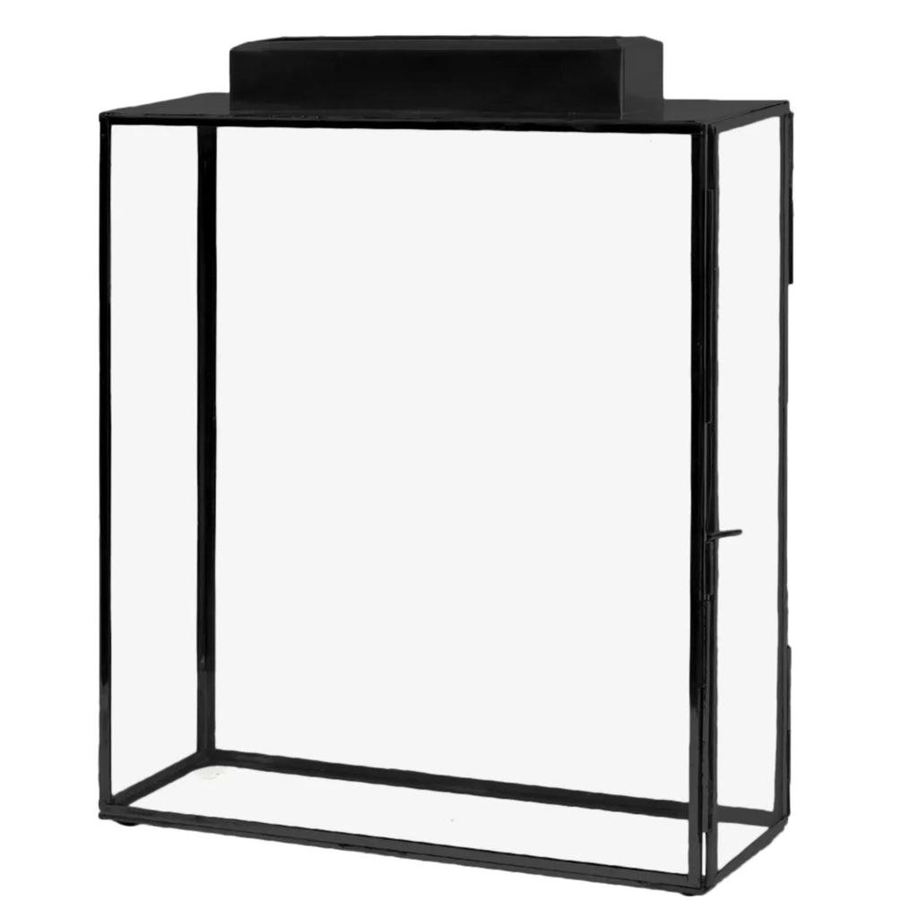 Koyal Wholesale Glass Wedding Card Gift Box Holder, Reception Drop Box (Black, 15.5 x 13.5 x 4)