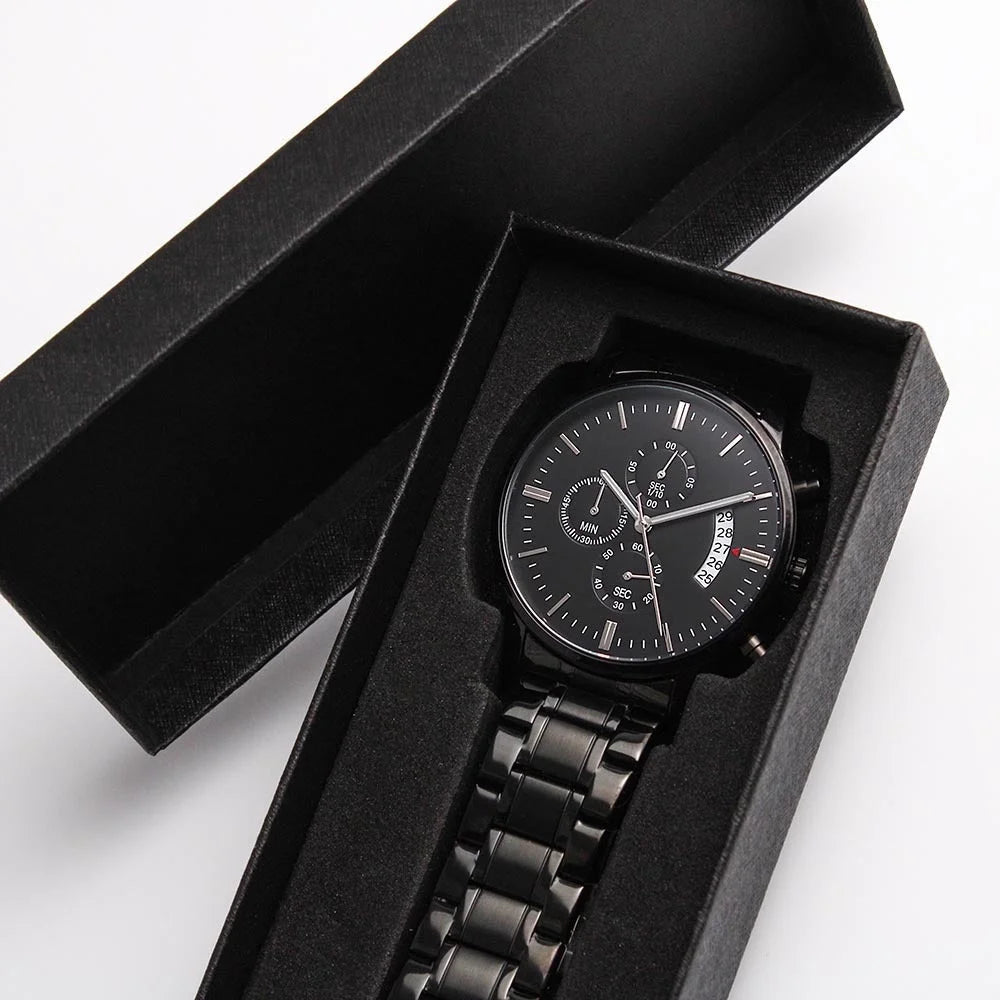 Husband Daddy Protector Hero Engraved Multifunction Analog Corrosion-free Alloy Chronograph Men's Watch W Copper Dial