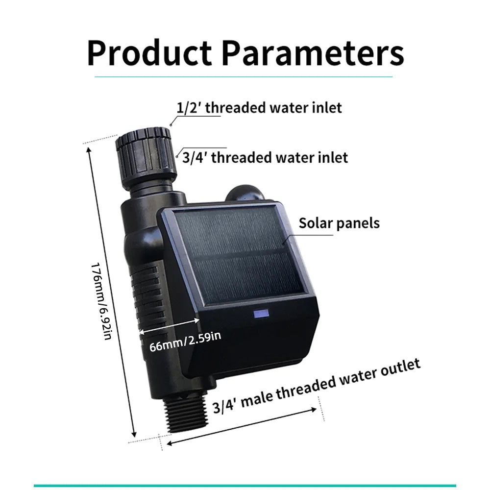 moobody WiFi Sprinkler Timer Solar Powered Smart Water Timer APP Voice Control Wireless Hose Faucet Timer Garden Lawn Yard