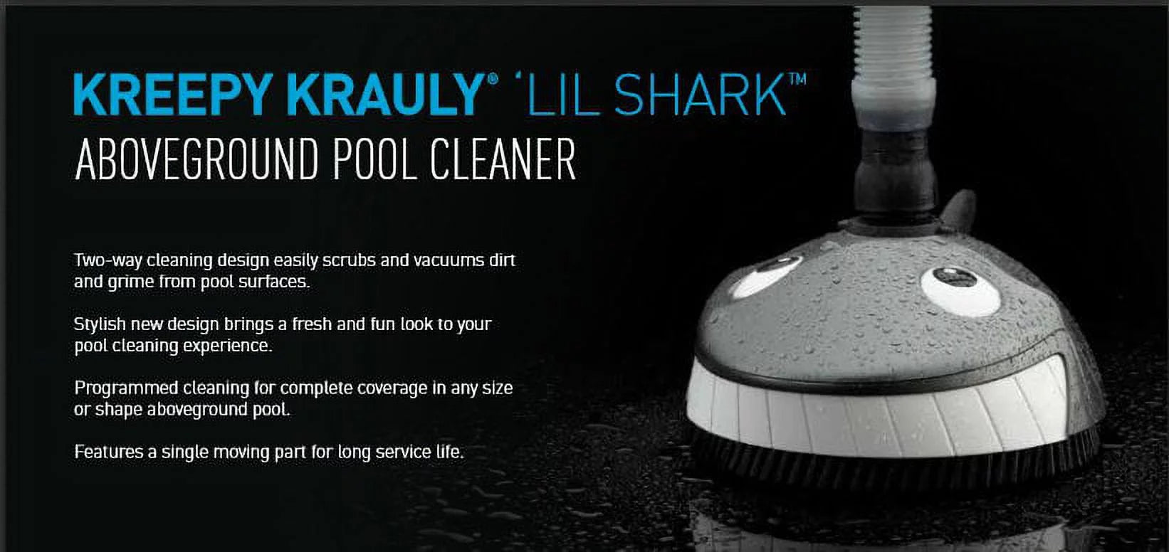 Pentair Kreepy Krauly Lil Shark Above Ground Swimming Pool Cleaner with Hose
