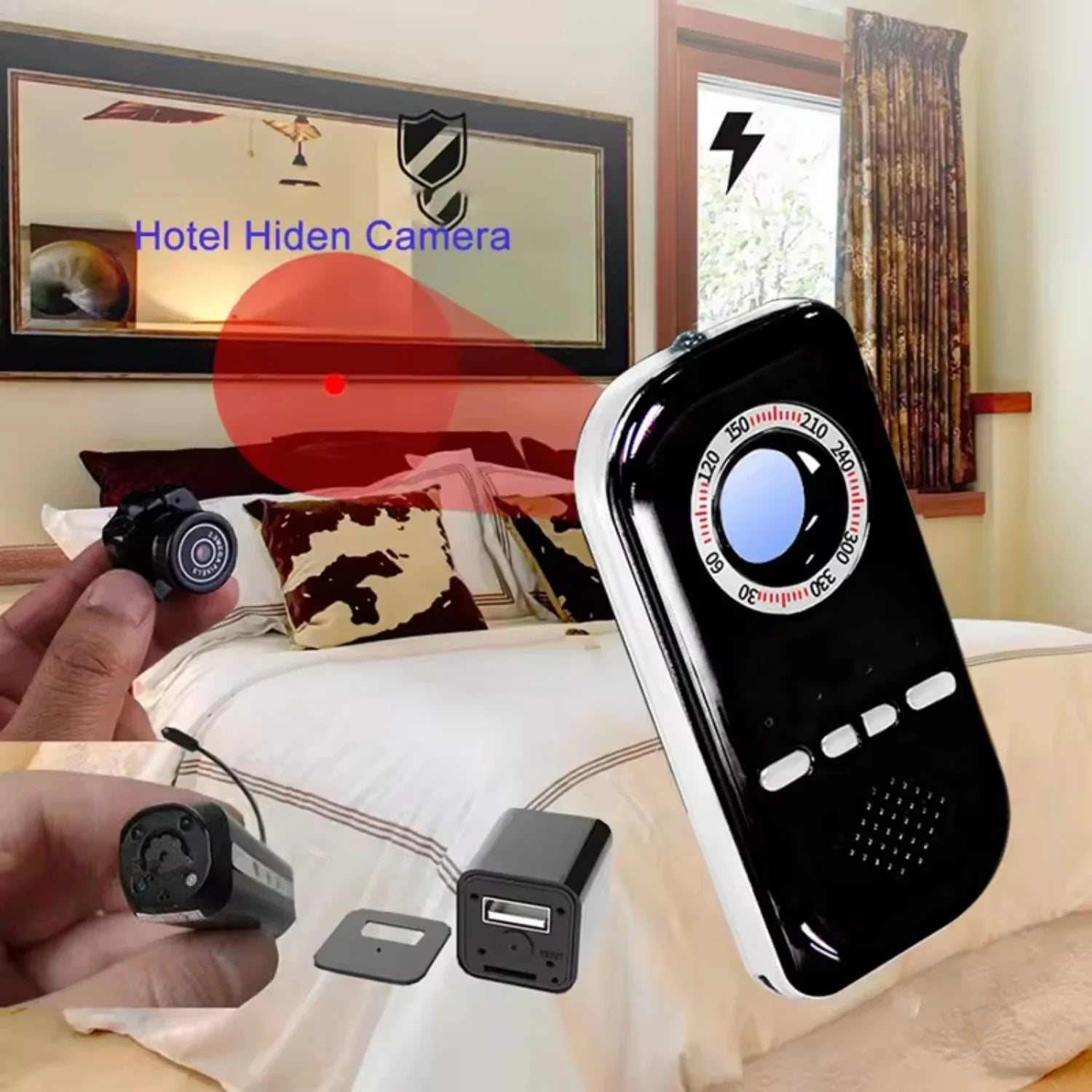 RUseeN K300 Wireless Anti-theft GPS Anti Spy Hidden Camera Phone Signal Detector