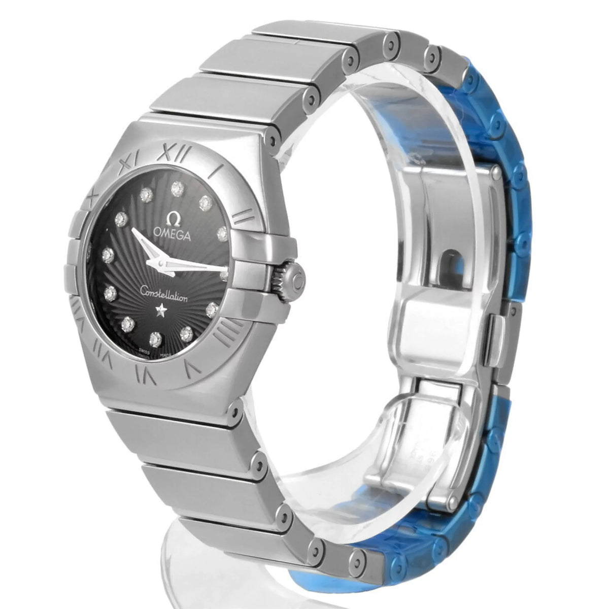 Used Omega OMEGA Constellation 12P Diamond Index SS For Her Quartz Watch Black Dial 123.10.24.60.51.001 (Good)