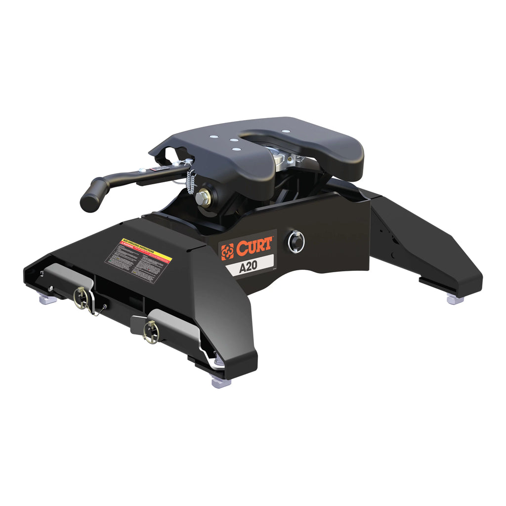 CURT 16064 A20 5th Wheel Hitch, 20,000 lbs, Select Chevrolet Silverado, GMC Sierra 2500, 3500 HD, 8-Foot Bed Puck System