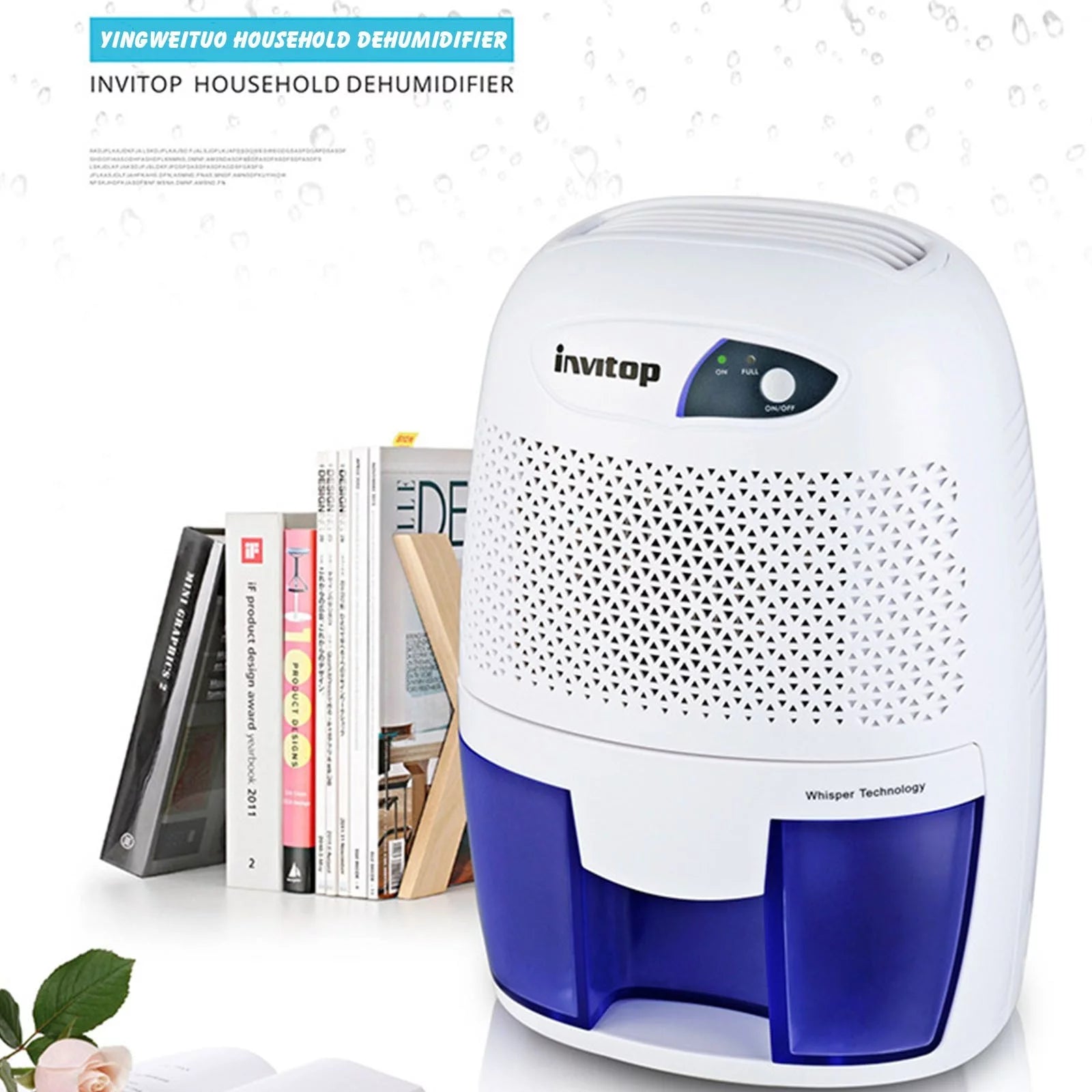 Dengmore 22W Mini Electric Dehumidifier Compact & Portable Air Dehumidifier for Damp Air