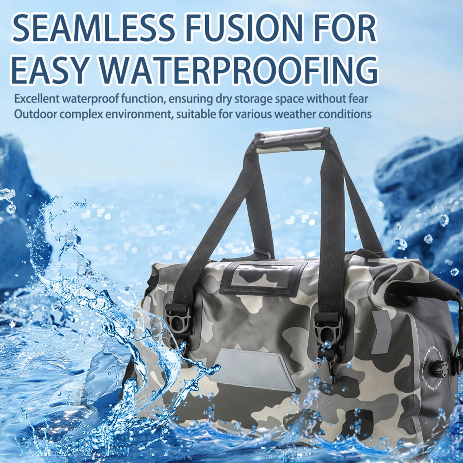 Nebublu Motorcycle Duffel Bag， PVC Waterproof Luggage for Hiking and Camping
