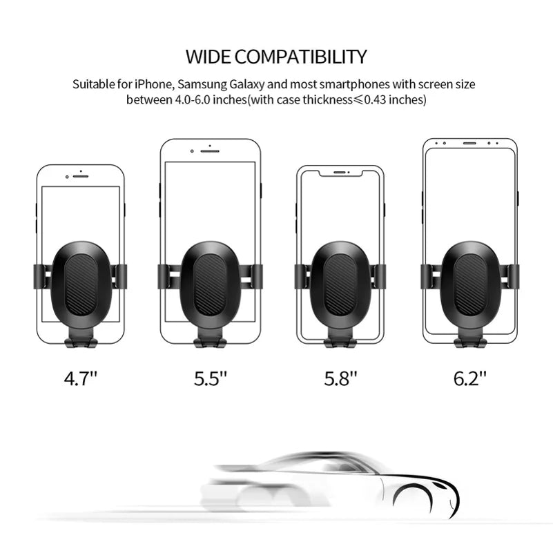 Air Vent Car Mount for Jitterbug Smart3 Phone - Holder Dock Cradle Gravity Auto Lock Q1R Compatible With Lively Jitterbug Smart 3 Model