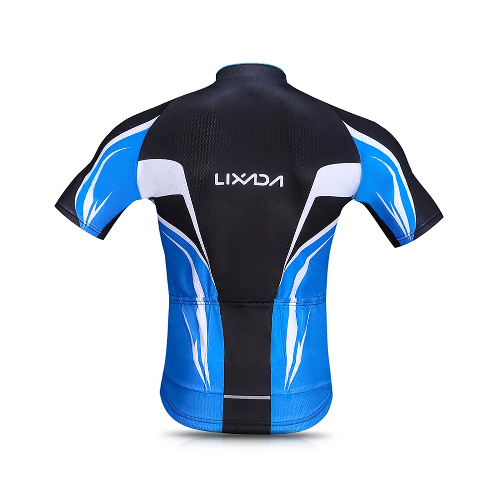 Lixada Cycling Jersey Set for Men, Breathable Quick,Dry Biking Shirt with Gel Padded Shorts, MTB Bike Clothing Set for Enhanced Performance