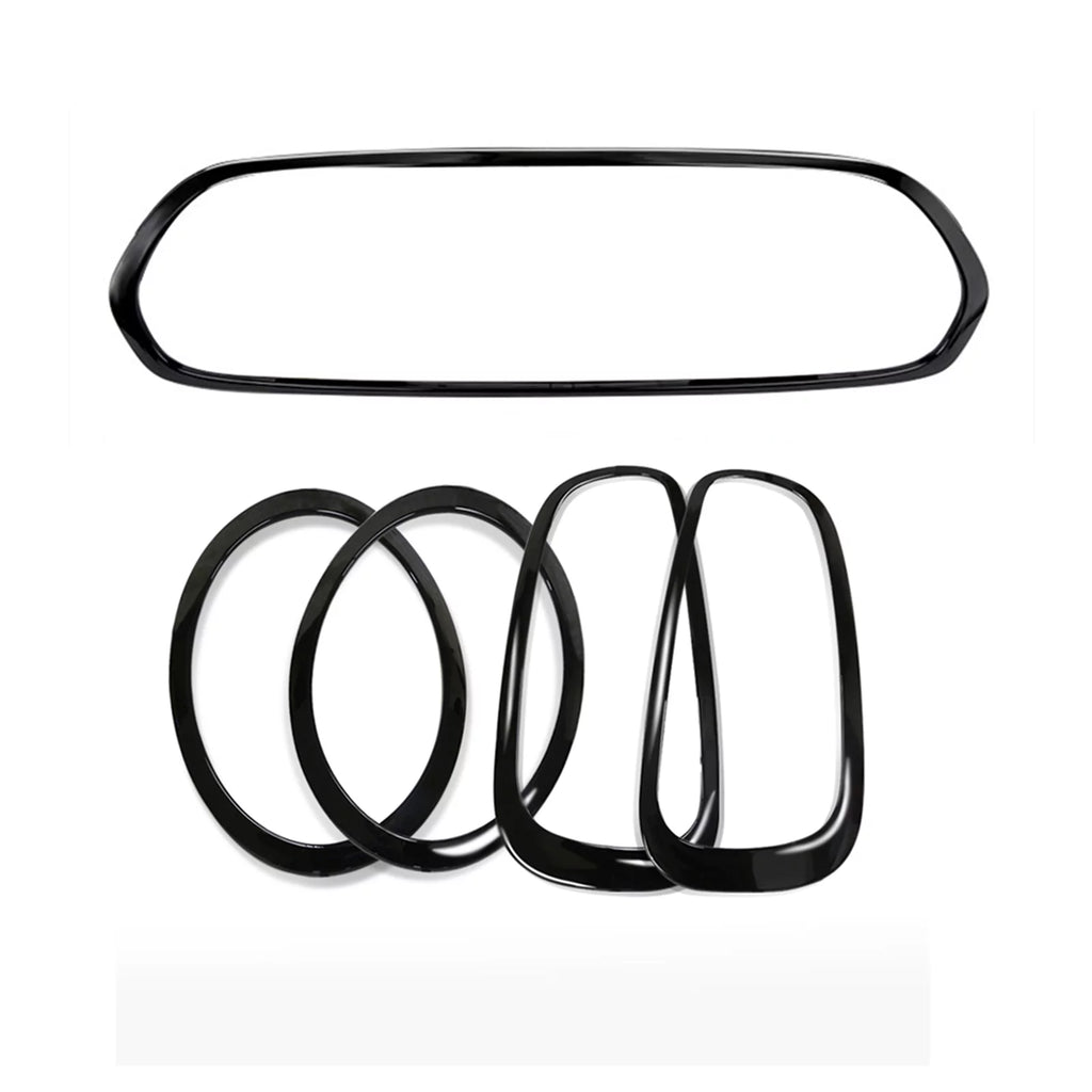 Grille Frame + Front & Rear Fog Light Cover Trim For Mini Cooper S F55 F56 F57 Black