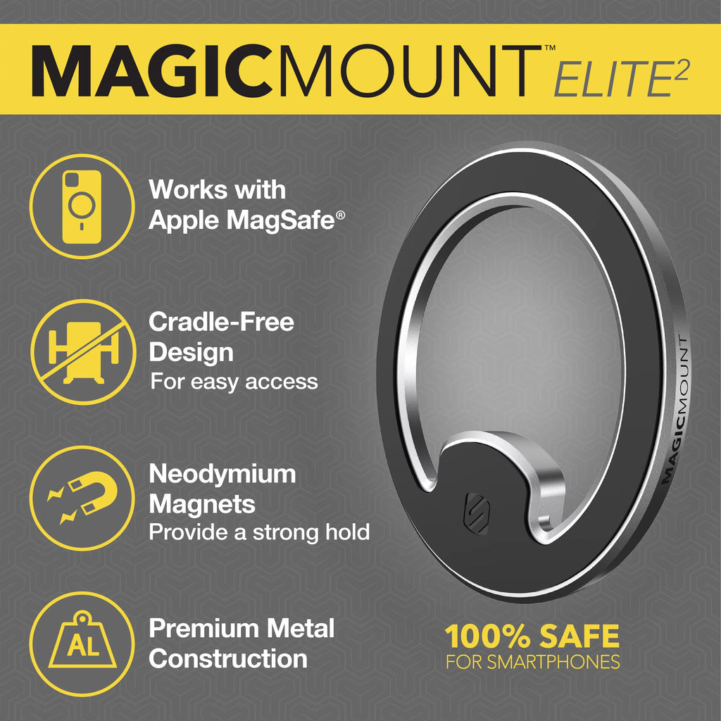 Scosche MEMSV-SP MagicMount Elite2 Vent MagSafe Compatible Magnetic Phone Mount iPhone and Android.