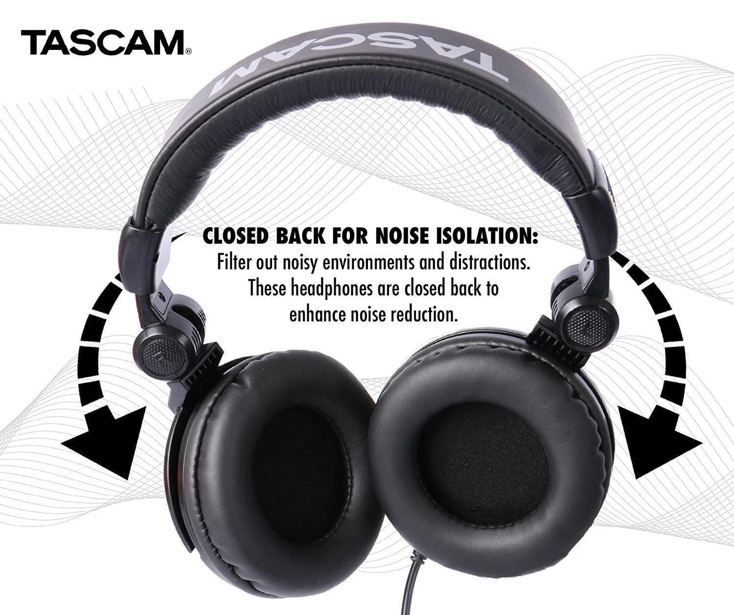 Tascam TH-03 Closed Back Over-Ear Headphones (Black)