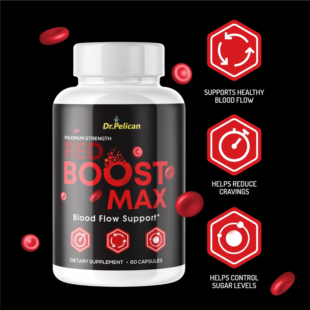 Red Boost Max- Blood Support - 60 Capsules- Dr. Pelican