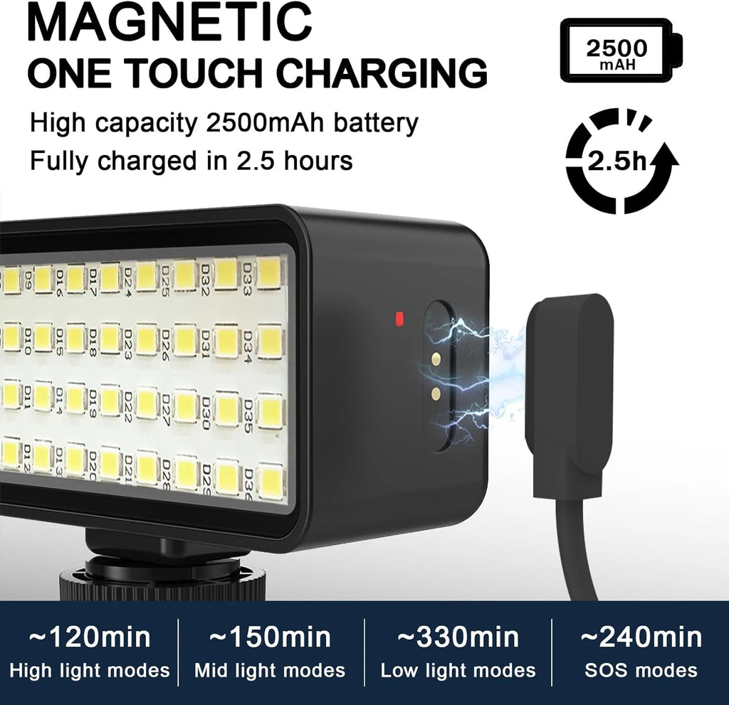SupMaka Dive Lights Scuba Diving Lights High Power Waterproof Video Light, Dimmable Underwater Lights IPX8 Scuba