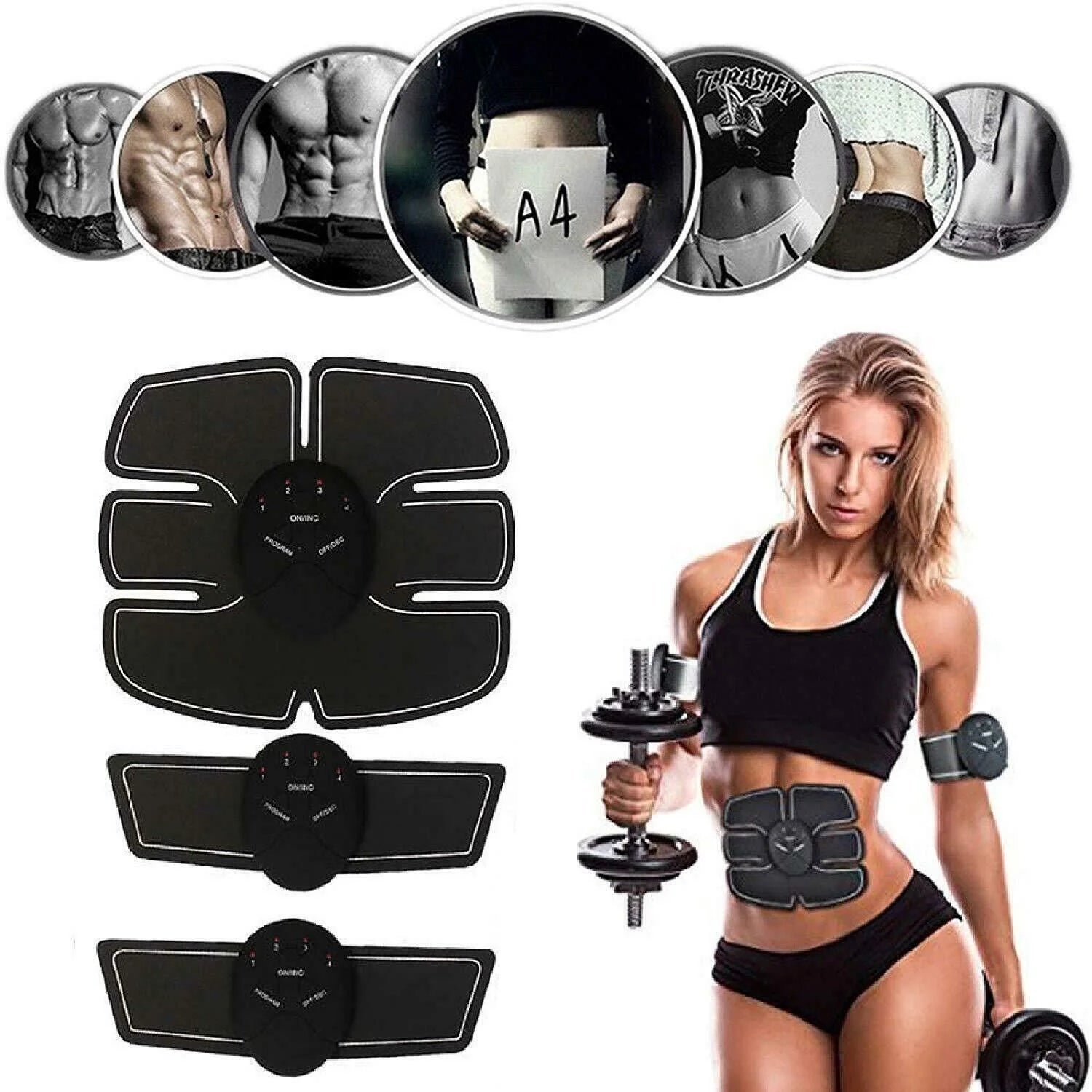 Electric Muscle Toner Fitness Binder Gym Machine ABS Toning Fat Burner Belt