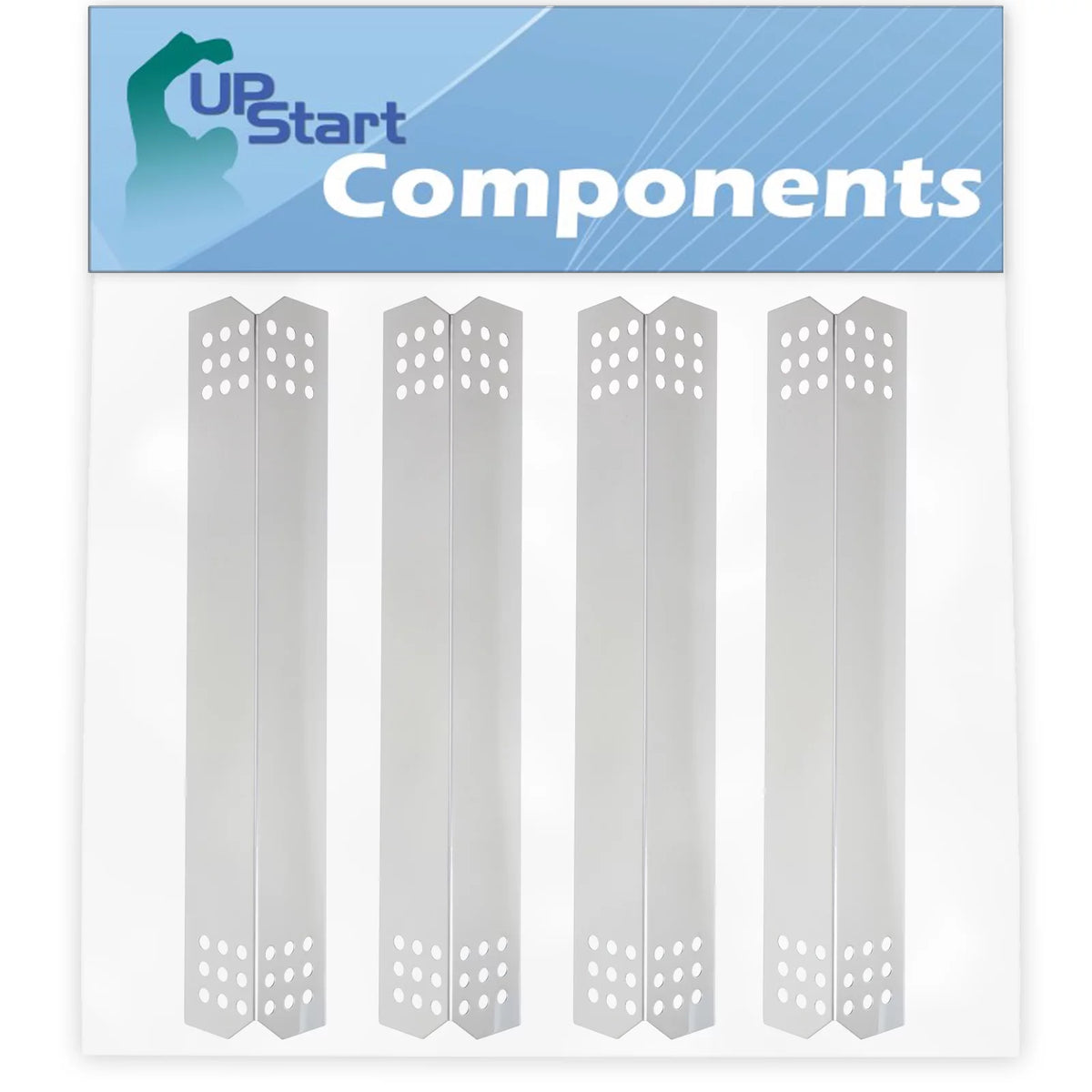 4-Pack BBQ Grill Heat Shield Plate Tent Replacement Parts for Jenn Air 720-072 - Compatible Barbeque Corrosion-free Metal Flame Tamer, Guard, Deflector, Flavorizer Bar, Vaporizer Bar, Burner Cover 16 1/8"