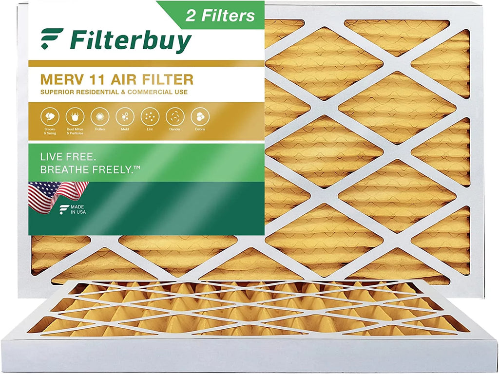 Filterbuy 8x24x2 MERV 11 Pleated HVAC AC Furnace Air Filters (2-Pack)